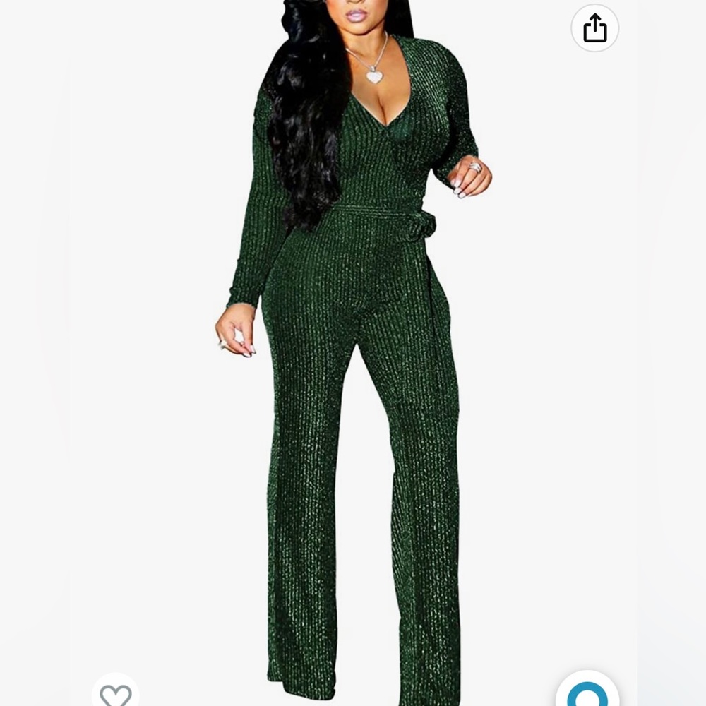 Green and Black Sparkly Jumpsuit